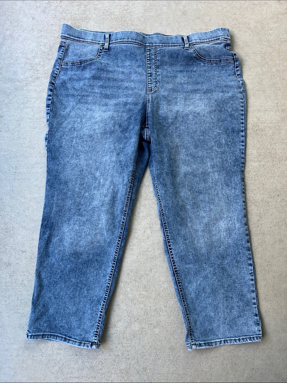 Terra & Sky | Light Blue Relaxed Fit Women’s Pull-On Jeans Size 3X (24W-26W)